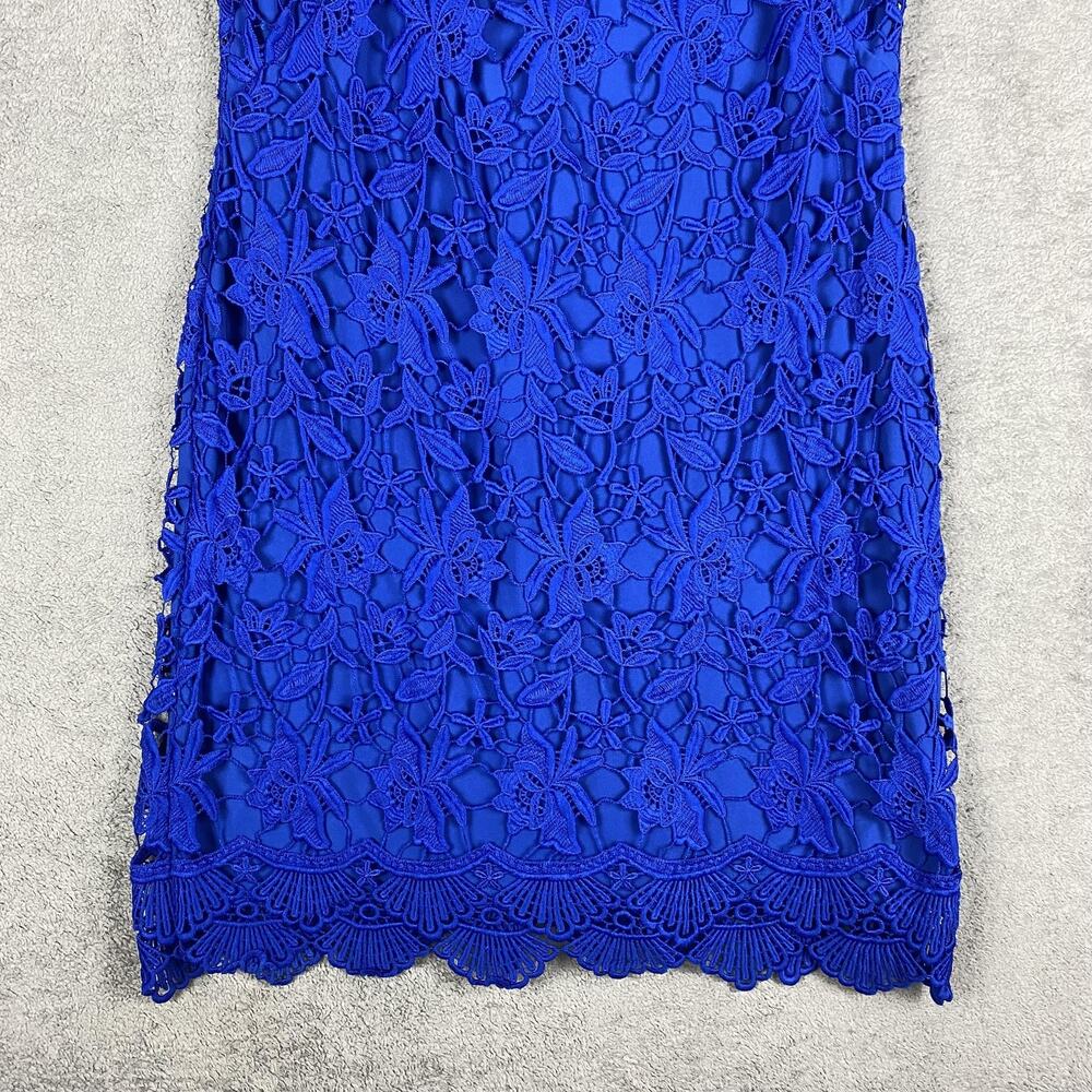 Lauren Ralph Lauren Dress Womens 8 Floral Lace Sleeveless Festive Cocktail Party - Picture 3 of 12